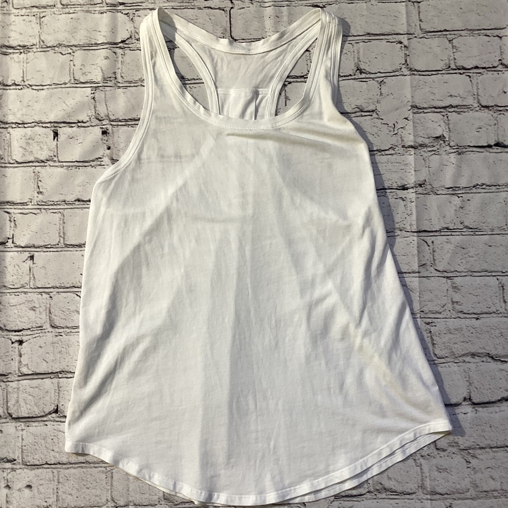 Lululemon White Hawaii Island Graphic Racerback Tank Top No Size Dot
